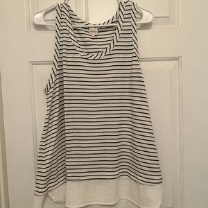 Kaileigh Black and White Striped Tank Top